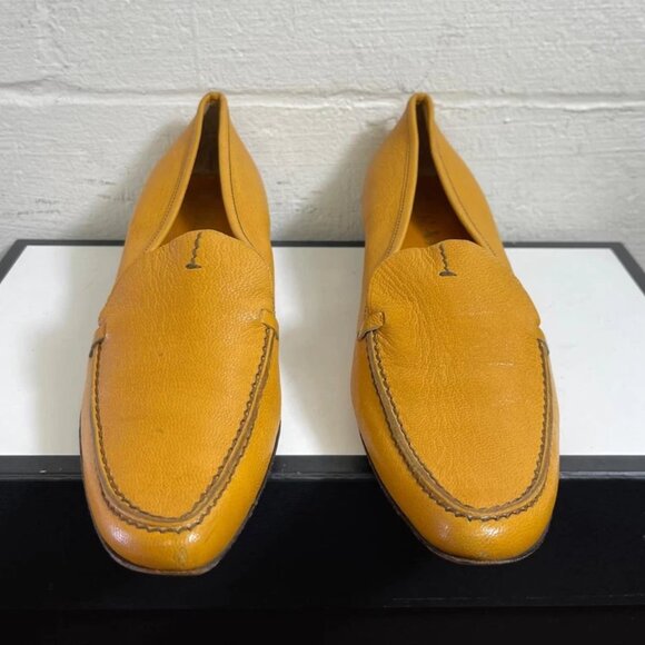 PRADA Heels Pump Brown Leather Slip On Shoes Women's 38 EU/8 US Made In Italy - Picture 1 of 11